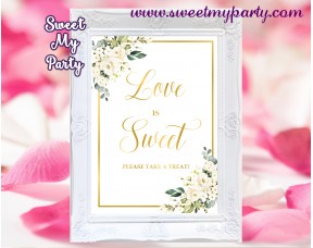 Ivory flowers love is sweet sign,Ivory flowers love is sweet sign,(123b)